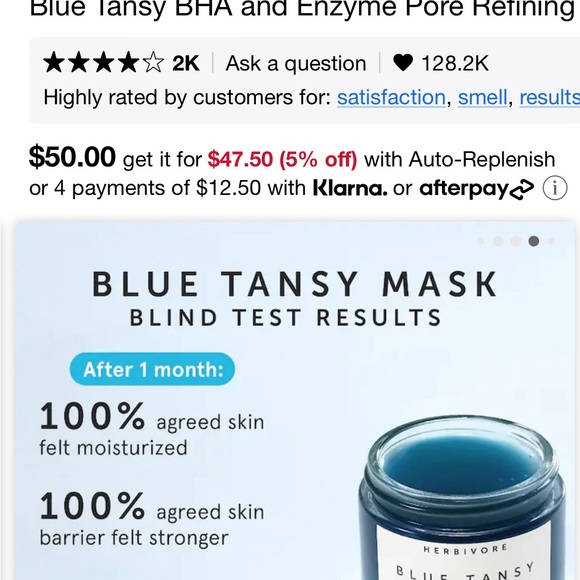 Herbivore resurfacing, clarity, mask for the face facial mask price is $50 only - Picture 3 of 4